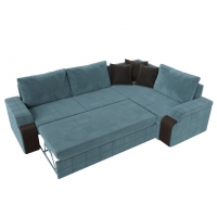 Угловой диван Николь (велюр бирюзовый коричневый) - Изображение 4